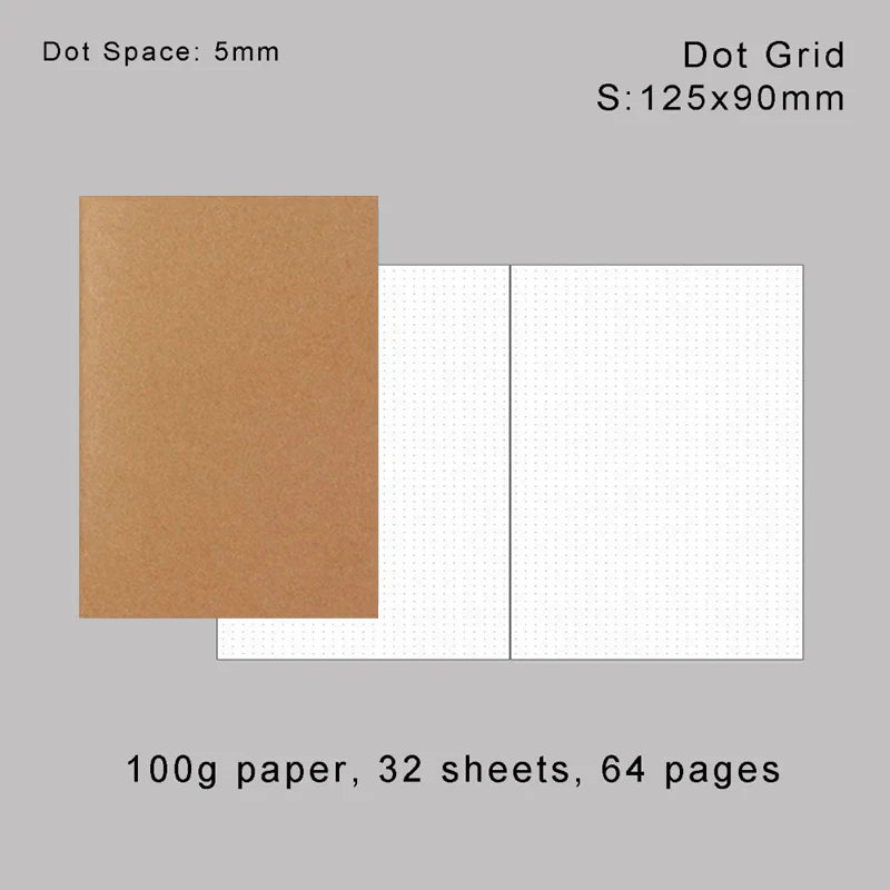 A sample of 100g paper in a tan color, showing the dot grid pattern and dimensions for retro gold foil inserts.