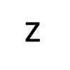Una letra Z negra sobre un fondo blanco.