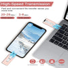 Un téléphone portable avec un adaptateur de transmission haute vitesse connecté à un ordinateur portable, démontrant la capac