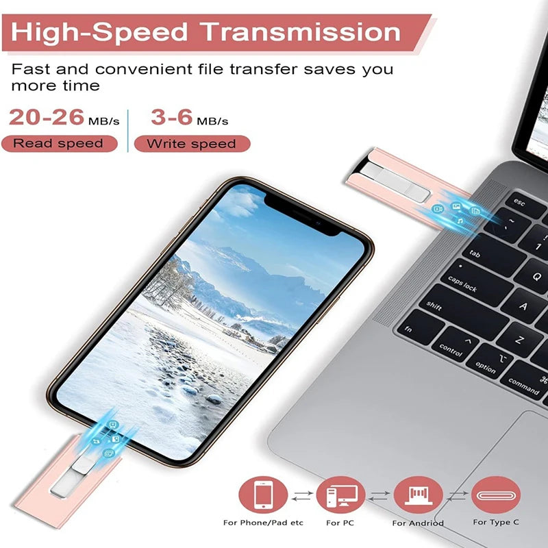 Un téléphone portable avec un adaptateur de transmission haute vitesse connecté à un ordinateur portable, démontrant la capac