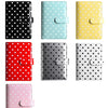 A collection of reusable PU leather binders featuring various colors and polka dot patterns.