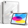 A silver hybrid protective case for an iPad, showing the tablet and a separate pencil holder.