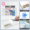A set of 36 colored watercolor paint pens and a water brush for art creation.