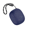 A dark blue silicone protective case for Soundcore P20i earbuds with a black lanyard.