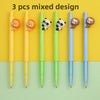 Three mixed design mechanical pencils featuring cute animal characters like a lion, a bear, and a monkey.