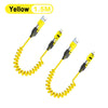 Yellow 1.5m retractable fast charging cable with USB-C adapter