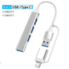 A white USB-C multiport hub featuring 4 in 2 USB 2.0 and USB 3.0 ports.
