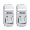 A pair of silver portable zinc alloy laptop stands or risers.