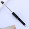 A black DIY beadable pen with a silver tip is shown on a white background.