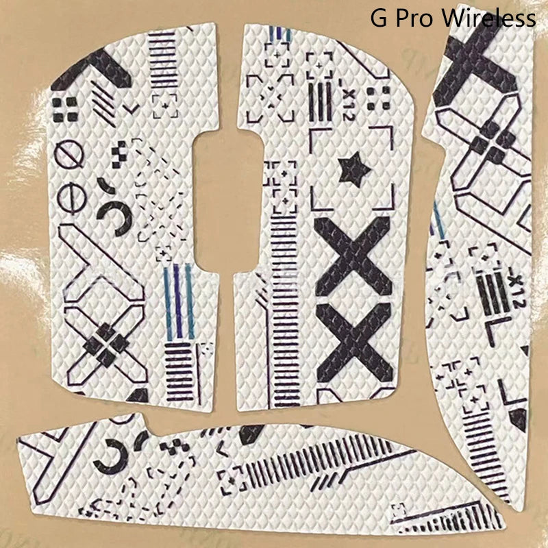 Set von G Pro kabellosen Anti-Rutsch-Grip-Tapes für die Maus, verschiedene Formen und Muster.