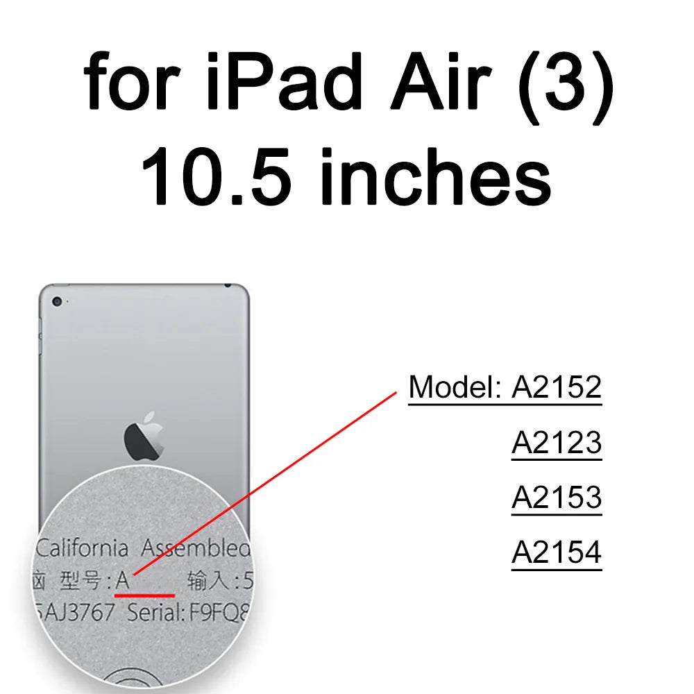 A close-up view of an Apple iPad Air (3) model with the model number A2152 visible.