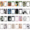 A collection of colorful cartoon cat card holders and lanyards with various designs and patterns.