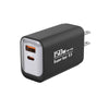 A black wall charger with USB-A and PPS I ports, rated for 150W Super fast 5.0 charging.