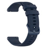 A dark blue silicone watch band for a smartwatch, shown from the side.