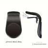 A black magnetic car air vent phone mount shown in two views, including dimensions.