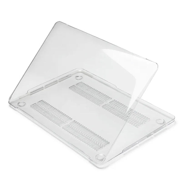 Clear protective case for a 13-inch MacBook Pro, showing the internal structure.
