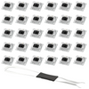 A set of adjustable mechanical keyboard switches and keycap pullers shown in various orientations.