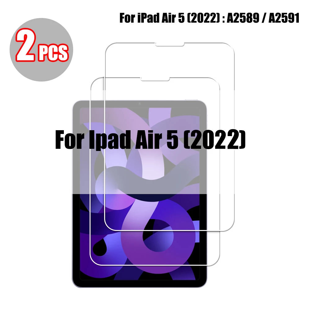 Two tempered glass screen protectors for the iPad Air 5 (2022) model A2589 / A2591