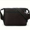 A black women's multifunctional crossbody bag with a shoulder strap is shown against a white background.