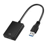 Black USB 3.0 to HDMI adapter cable with a flexible black wire and a USB connector.